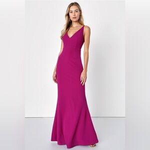 Lulu’s Melora Magenta Sleeveless Maxi Dress
